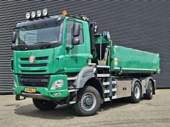 Tatra 6X6 / T158/II  / 2 SIDE TIPPER - HMF Z CRANE